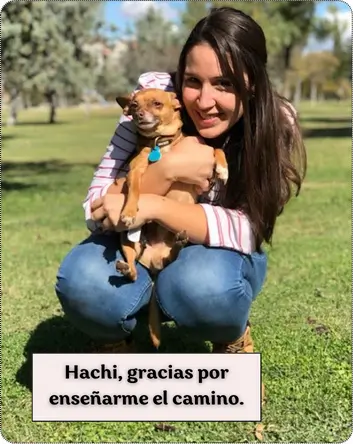 Lorena y su perro Hachiko